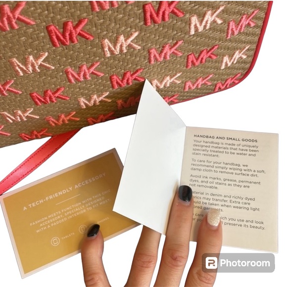 Michael Kors NWT! Jet Set Large East West Crossbody Bag - Straw Embroidered Logo - Picture 11 of 12